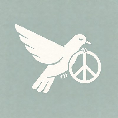 Dove holding peace symbol