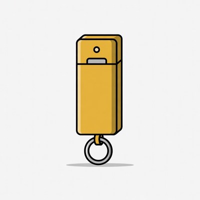 Yellow USB Flash Drive Keychain