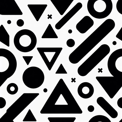 Black Geometric Shapes Pattern