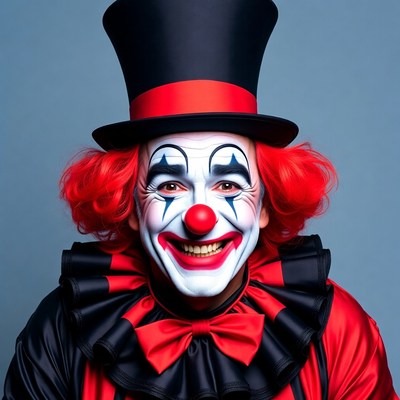 Smiling Clown with Red Hair