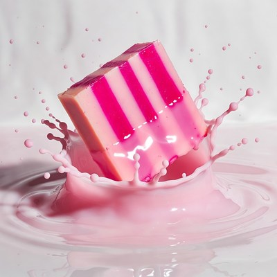 Pink Striped Soap in Splash