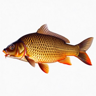 Golden carp fish isolated