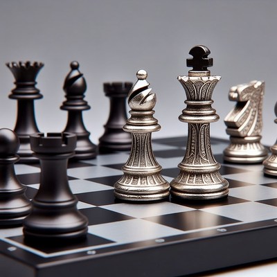 Chess pieces on board