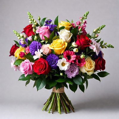 Colorful Bouquet of Mixed Roses