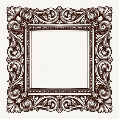 Ornate Vintage Empty Picture Frame