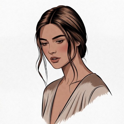 Beautiful woman with brown hair