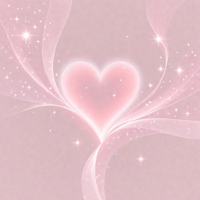 Glowing Pink Heart with Wings