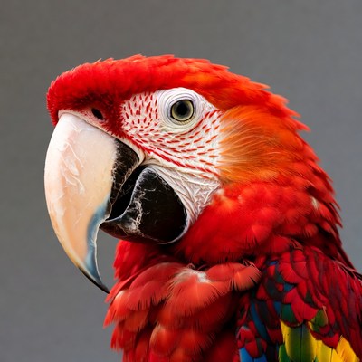 Red Macaw Parrot Close-Up