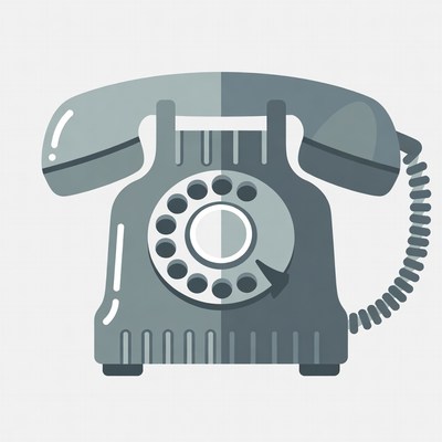 Gray Vintage Rotary Phone