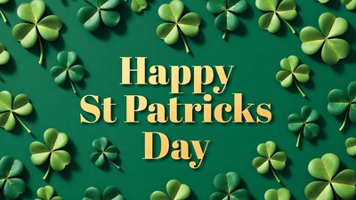 Happy St. Patrick's Day with Shamrocks