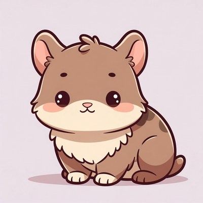 Cute cartoon hamster sitting
