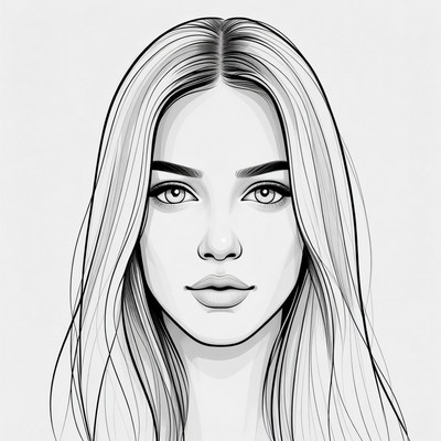 Beautiful Woman Portrait Illustration