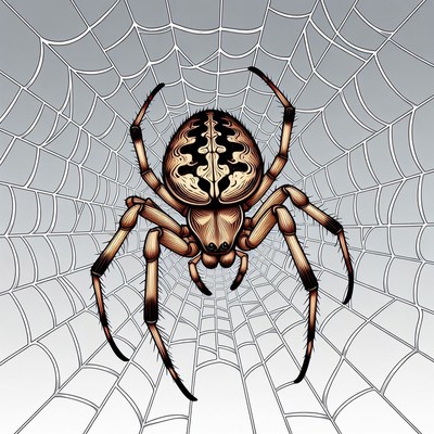 Spider on web illustration