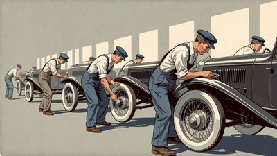 Vintage Mechanics Repairing Classic Cars