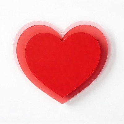 Stacked Red Hearts on White