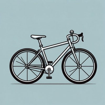 Line art bicycle illustration