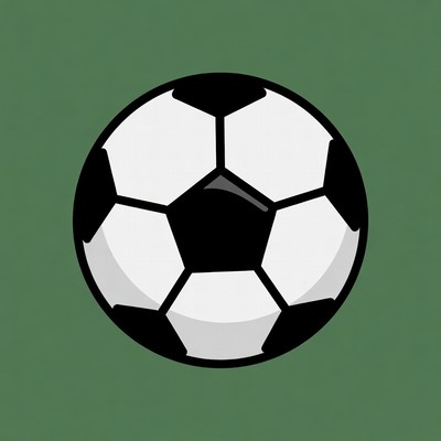 Soccer Ball on Green Background