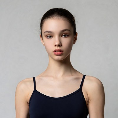 Teen girl in black camisole