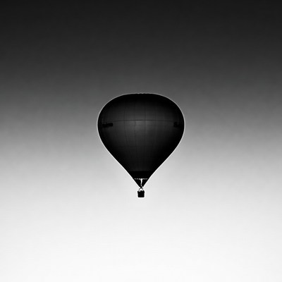Black hot air balloon