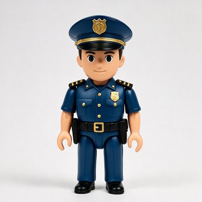 Chibi Asian Police Officer Figurine