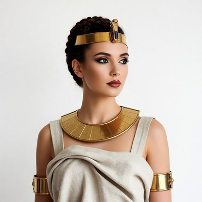 Woman in Egyptian Pharaoh Headdress
