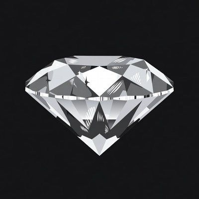 Shiny Diamond on Black Background