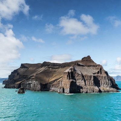 Rocky Island in Turquoise Ocean
