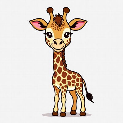 Cute cartoon baby giraffe