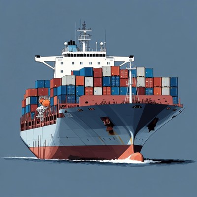 Cargo Container Ship at Sea