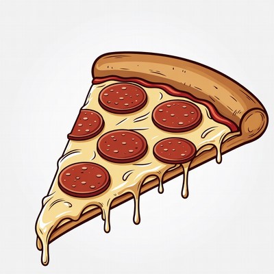 Pepperoni Pizza Slice Illustration