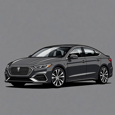 Gray Hyundai Sonata illustration