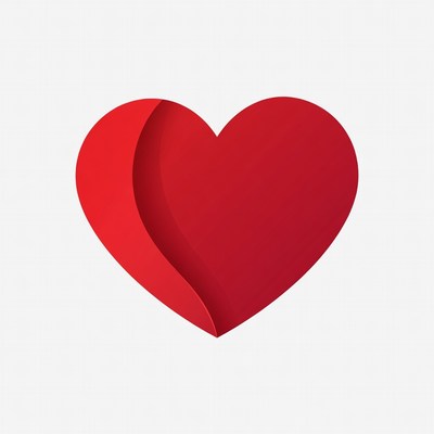 Red Paper Cut Heart Illustration