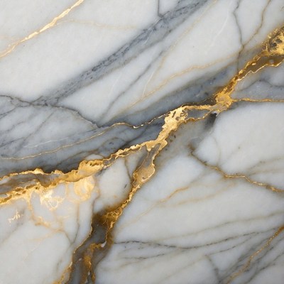 White Marble with Gold Veins