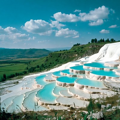 Terraced turquoise pools at Pamukkale