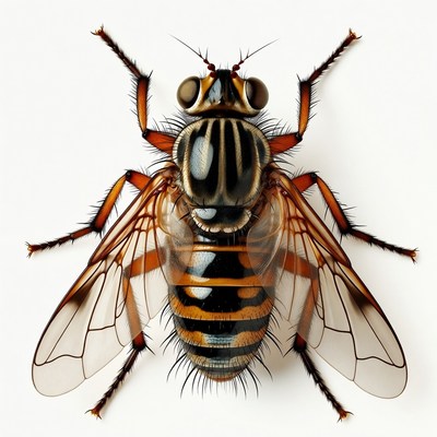 Hoverfly on white background