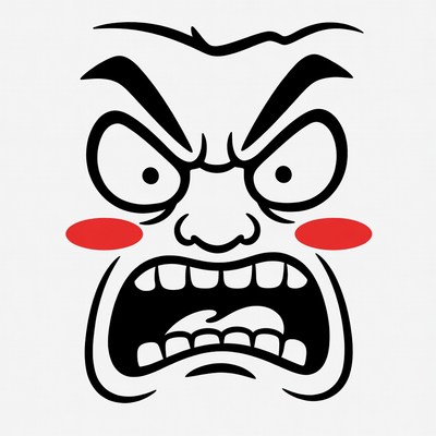 Angry Cartoon Face Screaming