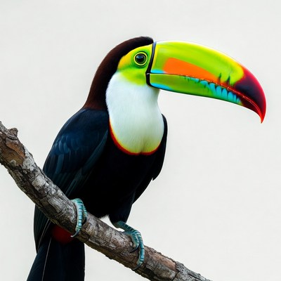 Colorful Toucan Perched on Branch