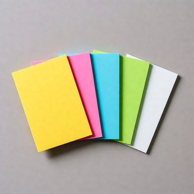 Colorful Post-it Notes on Gray Background