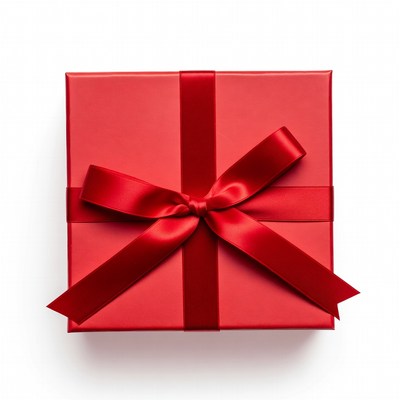 Red gift box with bow