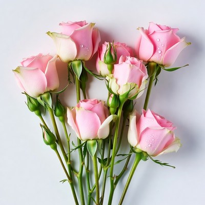 Pink Roses with Dew Drops
