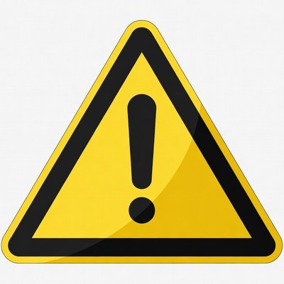 Yellow Exclamation Mark Warning Sign