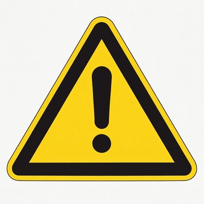 Yellow exclamation mark warning sign
