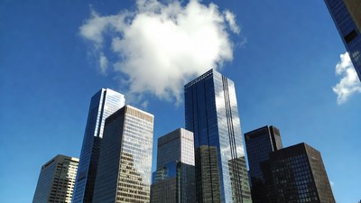 Modern Skyscrapers Against Blue Sky