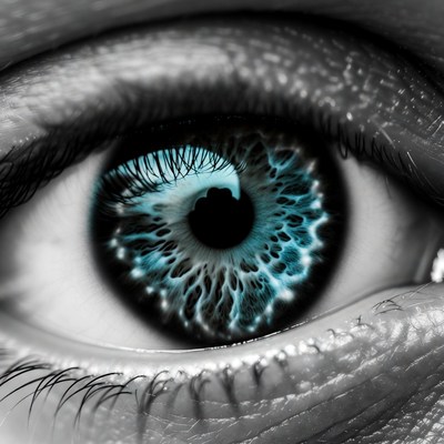 Close-up blue human eye