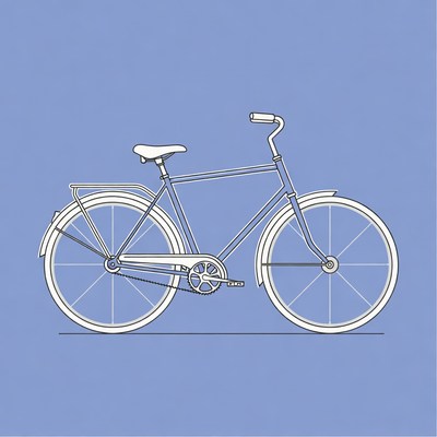 Line art bicycle illustration