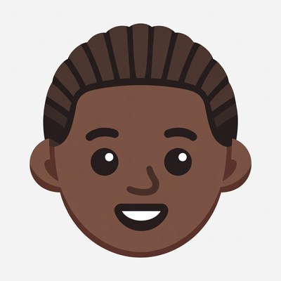 Smiling African-American boy emoji
