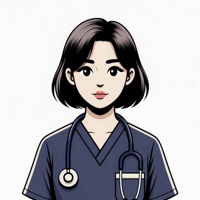 Asian nurse with stethoscope