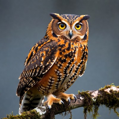 Close-up of spotted owl on branch
