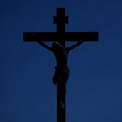 Silhouette of Jesus on Cross