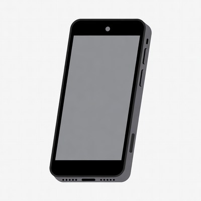 Black iPhone on isolated background